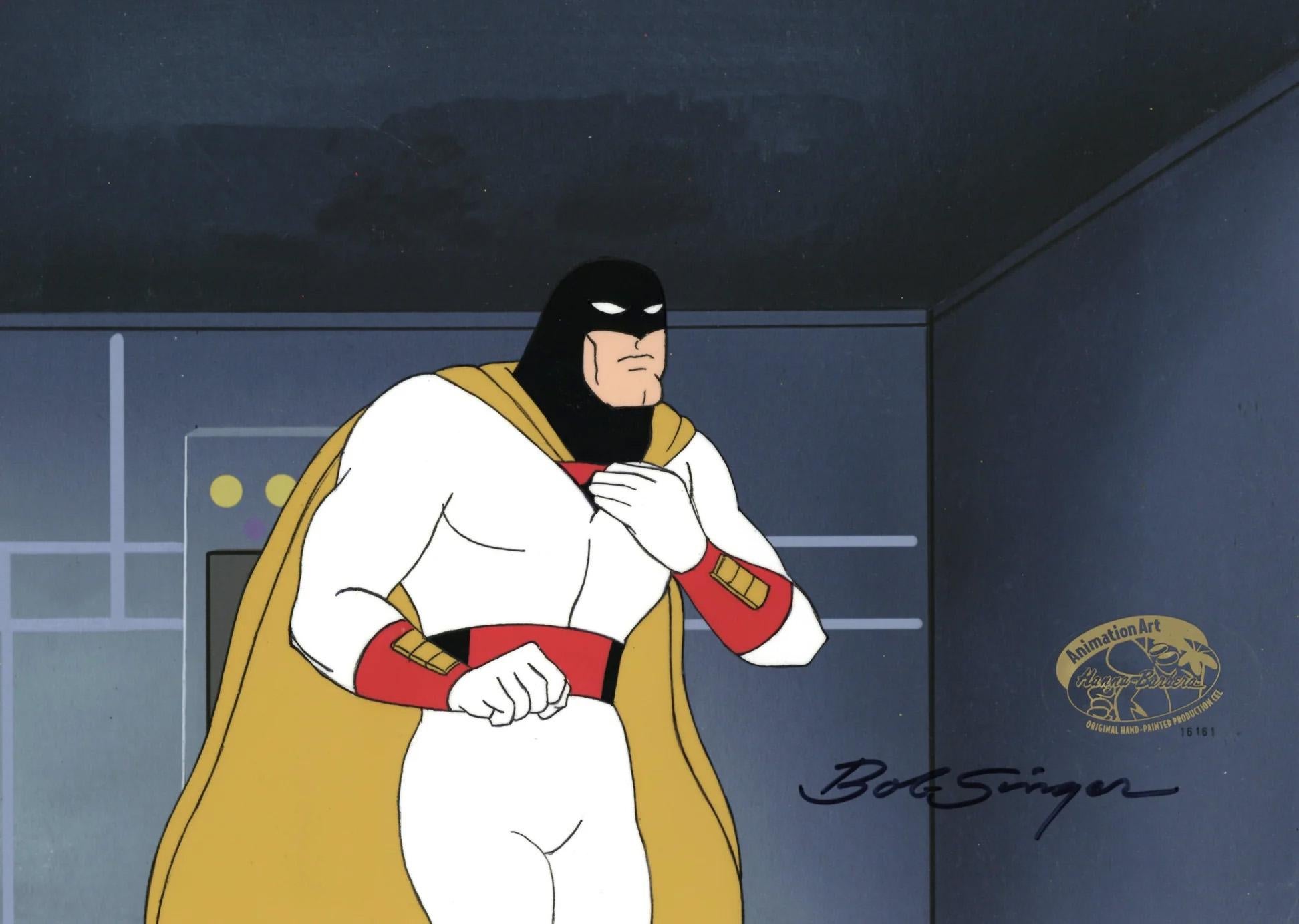 Space Ghost Original Production Cel Signed by Bob Singer - Art by Hanna Barbera Studio Artists