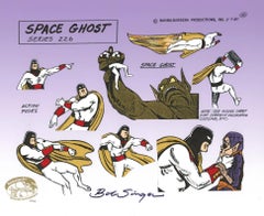 Space Ghost, Original Produktionsmodell Cel, signiert von Bob Singer