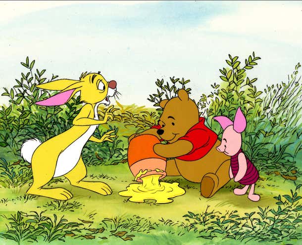 Walt Disney Studio Artists - Pooh Original Production Cel and ...