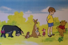 Vintage Disney's Winnie the Pooh Original Production Cel: Pooh and Friends