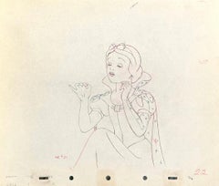 Disegno originale della produzione di Biancaneve: Biancaneve