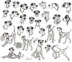 Framed 101 Dalmatians Model Sheet: Pongo
