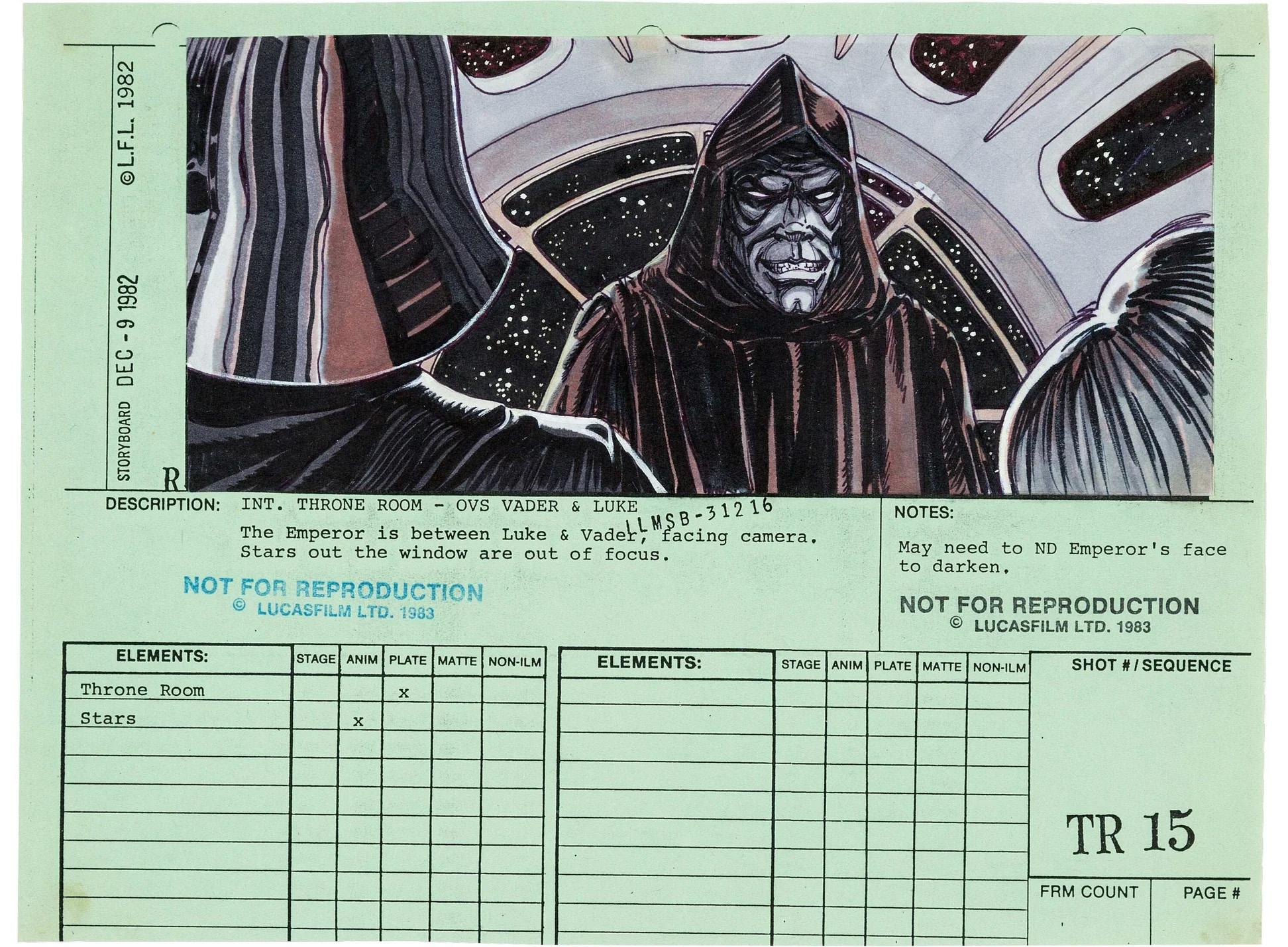 Star Wars Ep. VI: Return of the Jedi Luke Skywalker and The Emperor Storyboards - Pop Art Art by David Russell