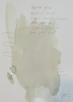 'Beyond your brilliant mind’, watercolour, abstract philosophical quote