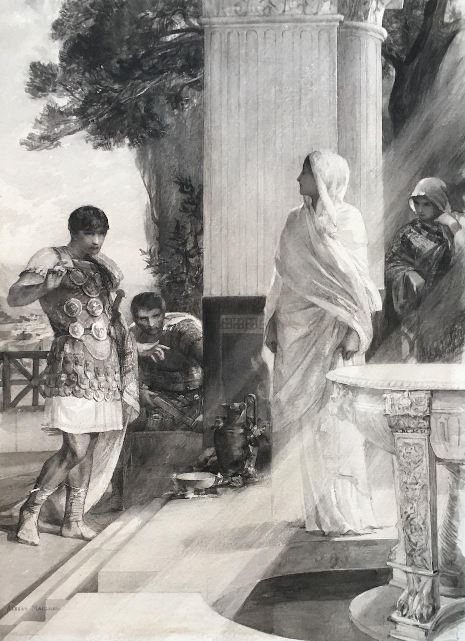 Albert MAIGNAN Figurative Art - Pauline and Severus (Illustration for the Part II, Scene II of Polyeucte)
