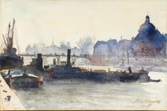 Panorama of Paris with the Institut de France and the Pont des Arts