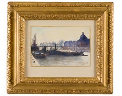 Panorama of Paris with the Institut de France and the Pont des Arts
