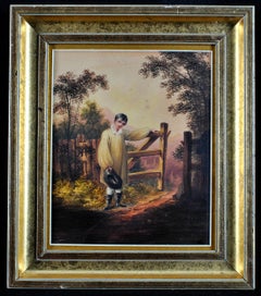 Boy in a Landscape - Fine Early 19th Century Antique English Portrait Painting