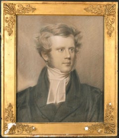Portrait of a Gentleman - Fine English Old Master Chalk & Pencil Portrait