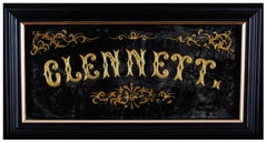 Clennett Shop Sign - Victorian Gilt Glass Shop Front Antique Advertising Sign
