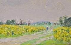 Traveller in a Landscape - Early 20th Century Antique British Landscape Painting
