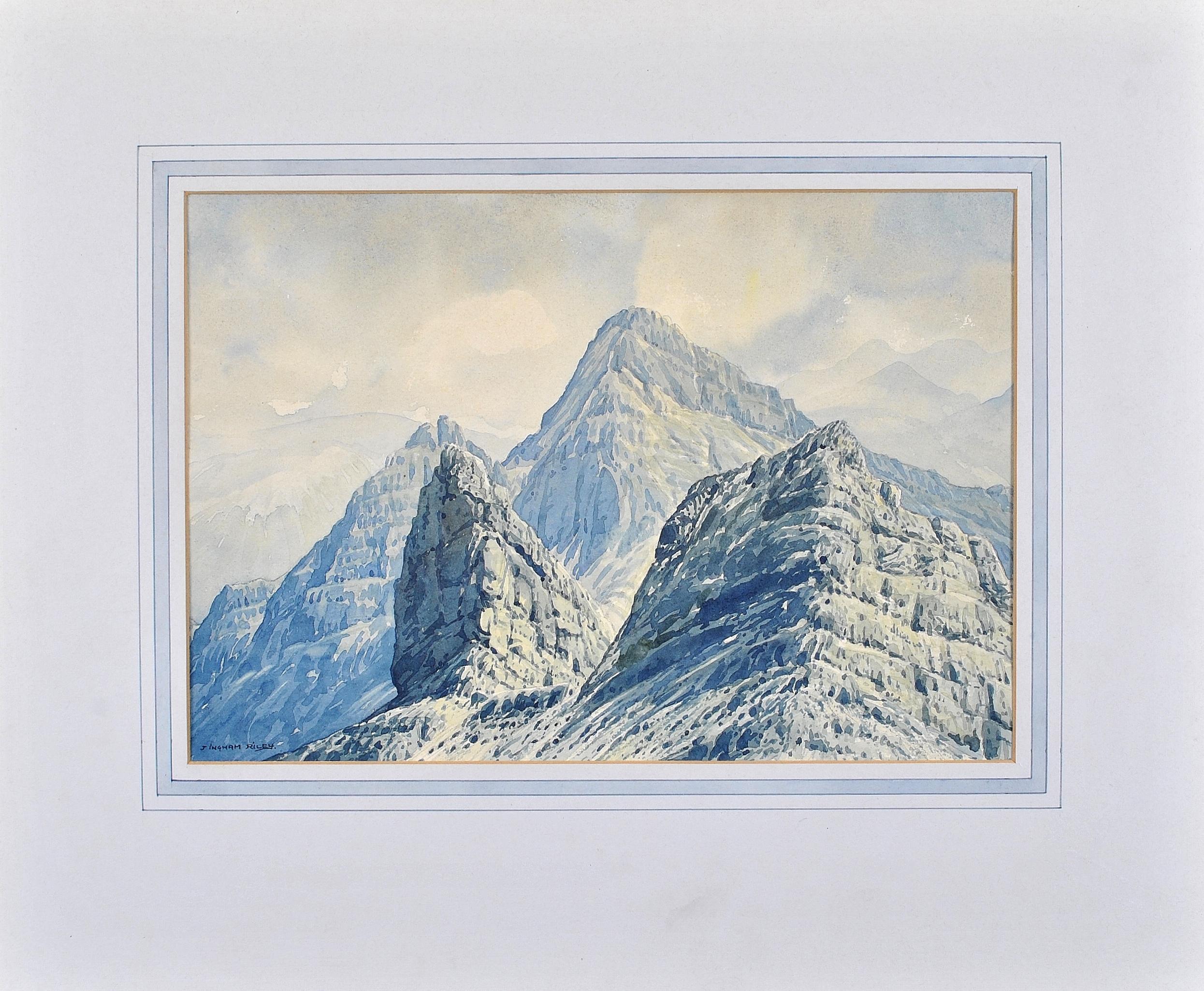 mountain range watercolor