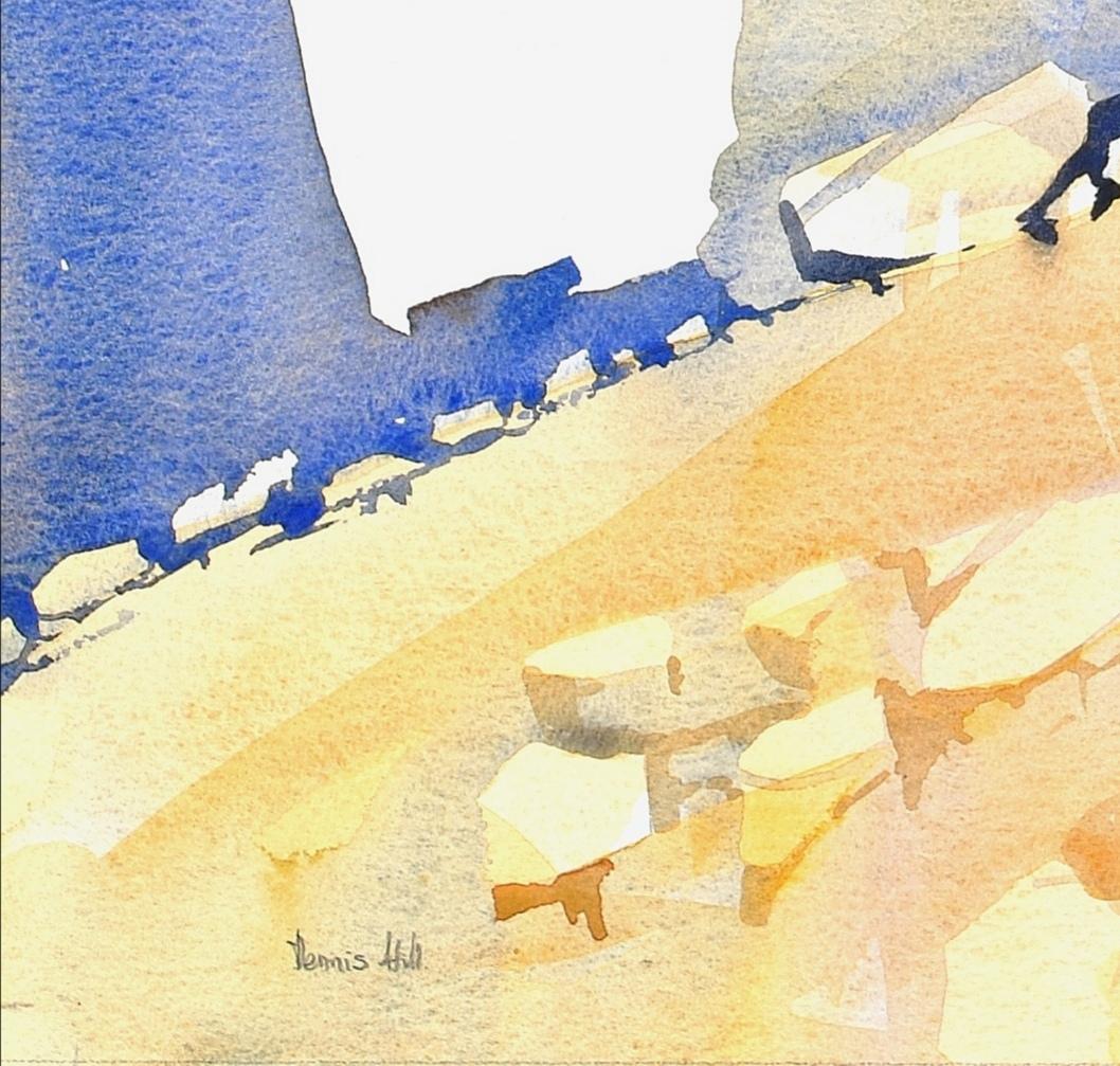 Cantera de Purbeck - Gran pintura de paisaje minero en acuarela del siglo XX en Dorset 4