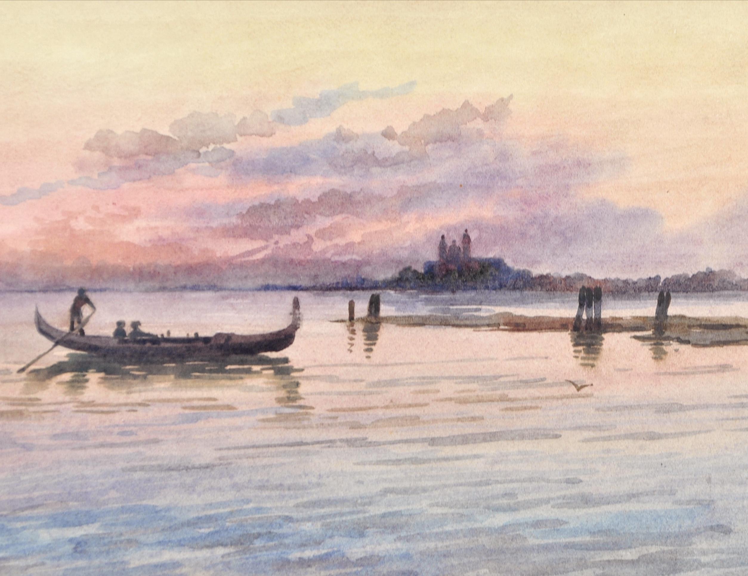A fine signed and dated 1903 watercolour depicting the Venice Lagoon at sunset by female British artist Nora Butson.

Rare period work by a female artist, who were so often overlooked during their lifetimes and are now being much more appreciated
