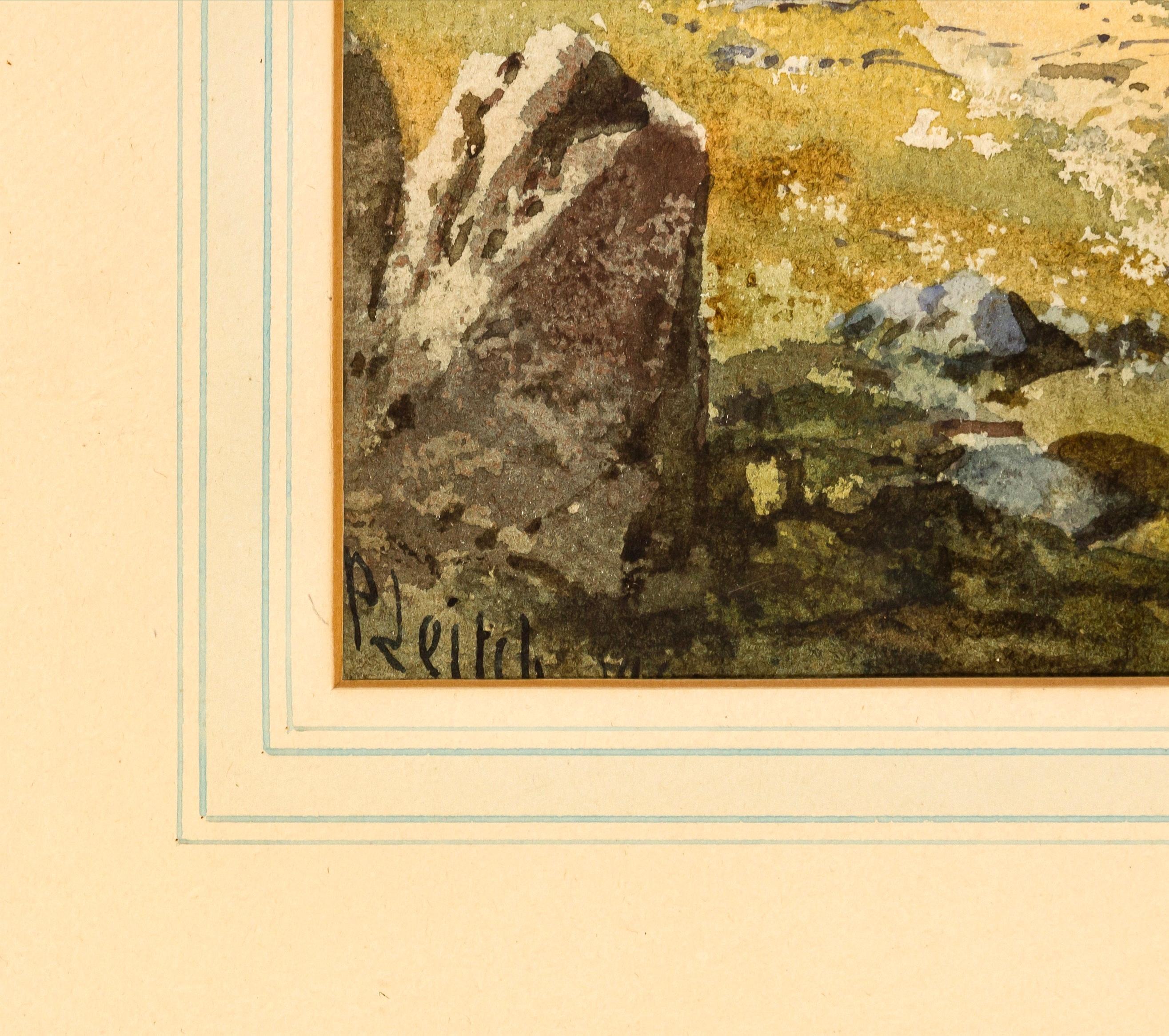 Un beau paysage côtier du XIXe siècle à Brest en Bretagne, France, par l'important artiste britannique Richard Principal Leitch. 

L'œuvre est signée en bas à gauche et signée, inscrite et datée de 1880 sur une étiquette au verso. Présenté dans un