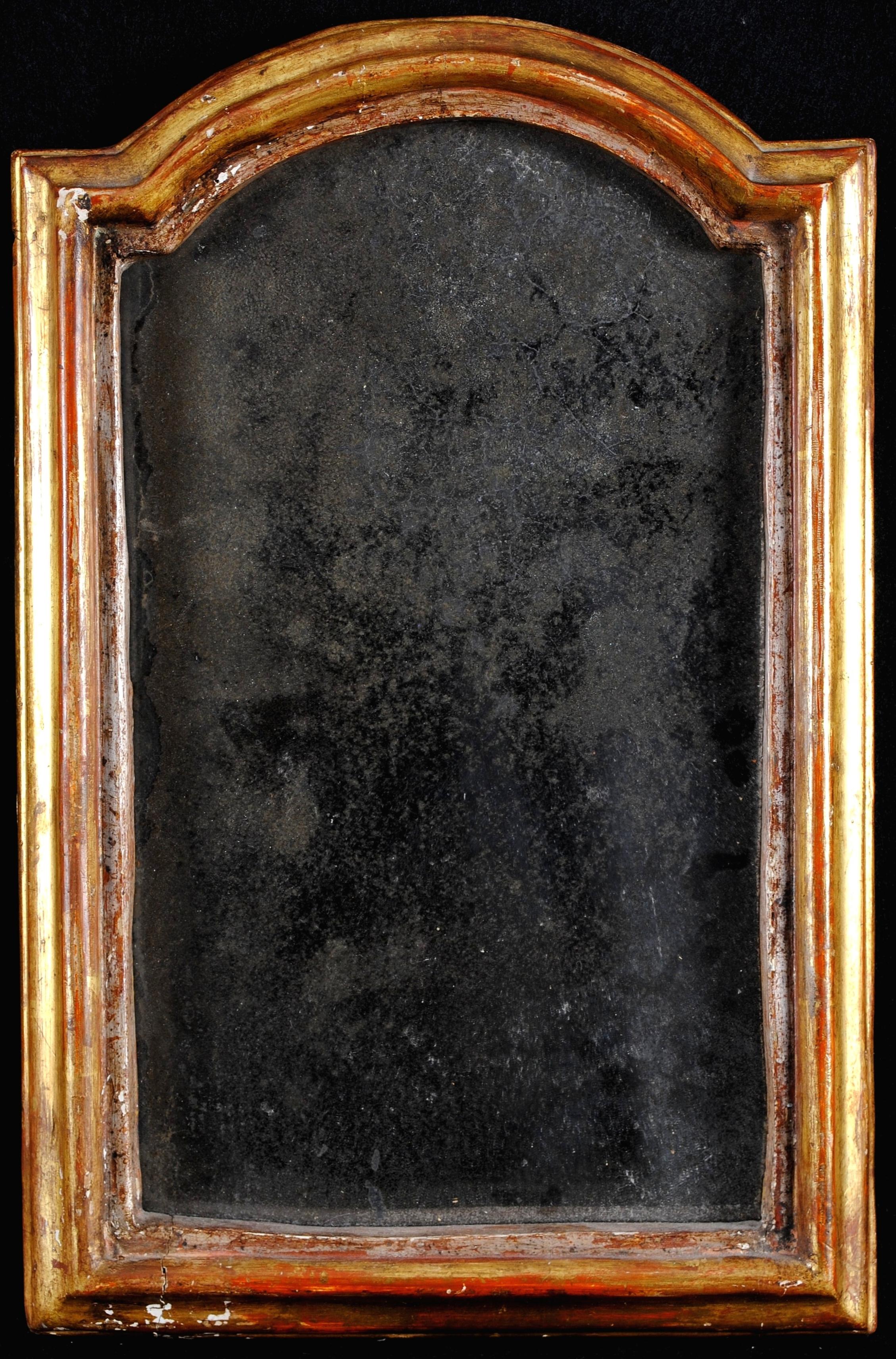 Miroir renforcé français du 19ème siècle en verre mercuré et bois doré antique - Art de 19th Century French School