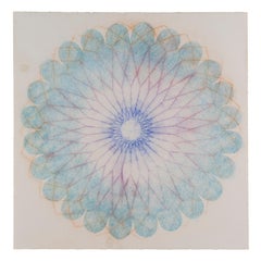 Primavera Pop Two, Geometric Flower Mandala, Light Blue, Cobalt, Yellow, Violet