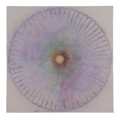 Geometrische Blumen Mandala von Primavera Pop 23, lila, violett, braun, gelb