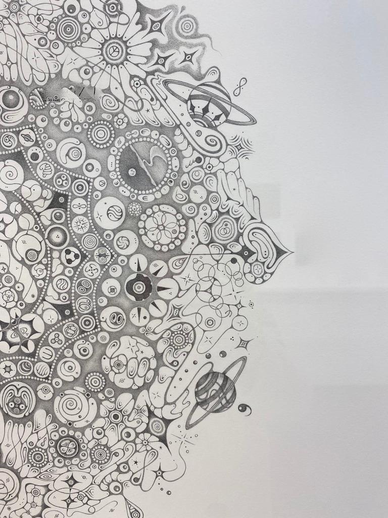 Snowflakes 150 Be, Planets, Spiritual Theme, Nature Mandala Pencil Drawing For Sale 1