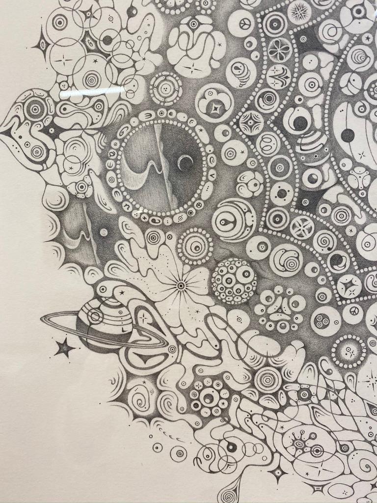 Snowflakes 150 Be, Planets, Spiritual Theme, Nature Mandala Pencil Drawing For Sale 3