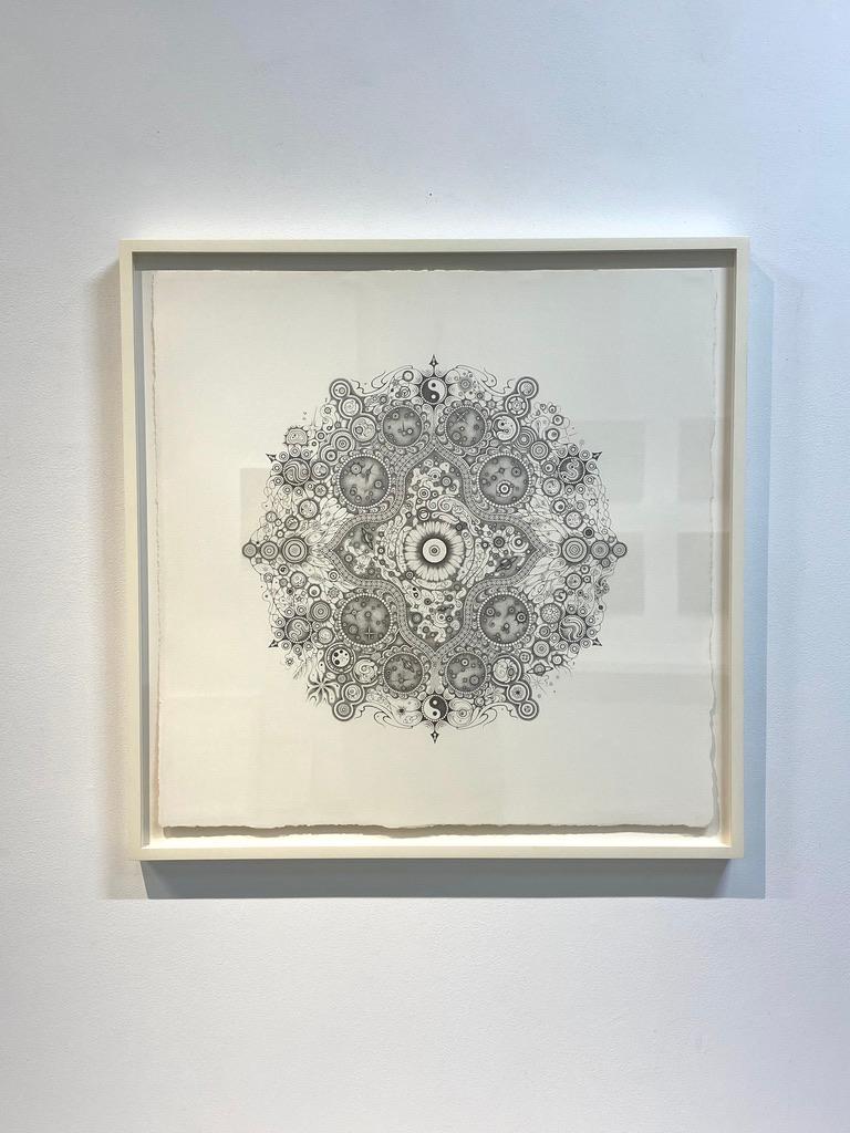 Snowflakes 152 Trance Fusion, Mandala Drawing, Pencil, Ying and Yang, Planets - Art by Michiyo Ihara