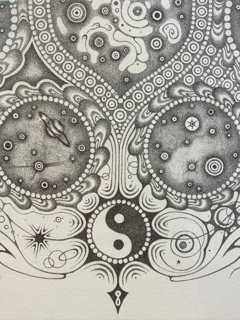 Snowflakes 152 Trance Fusion, Mandala Drawing, Pencil, Ying and Yang, Planets For Sale 1