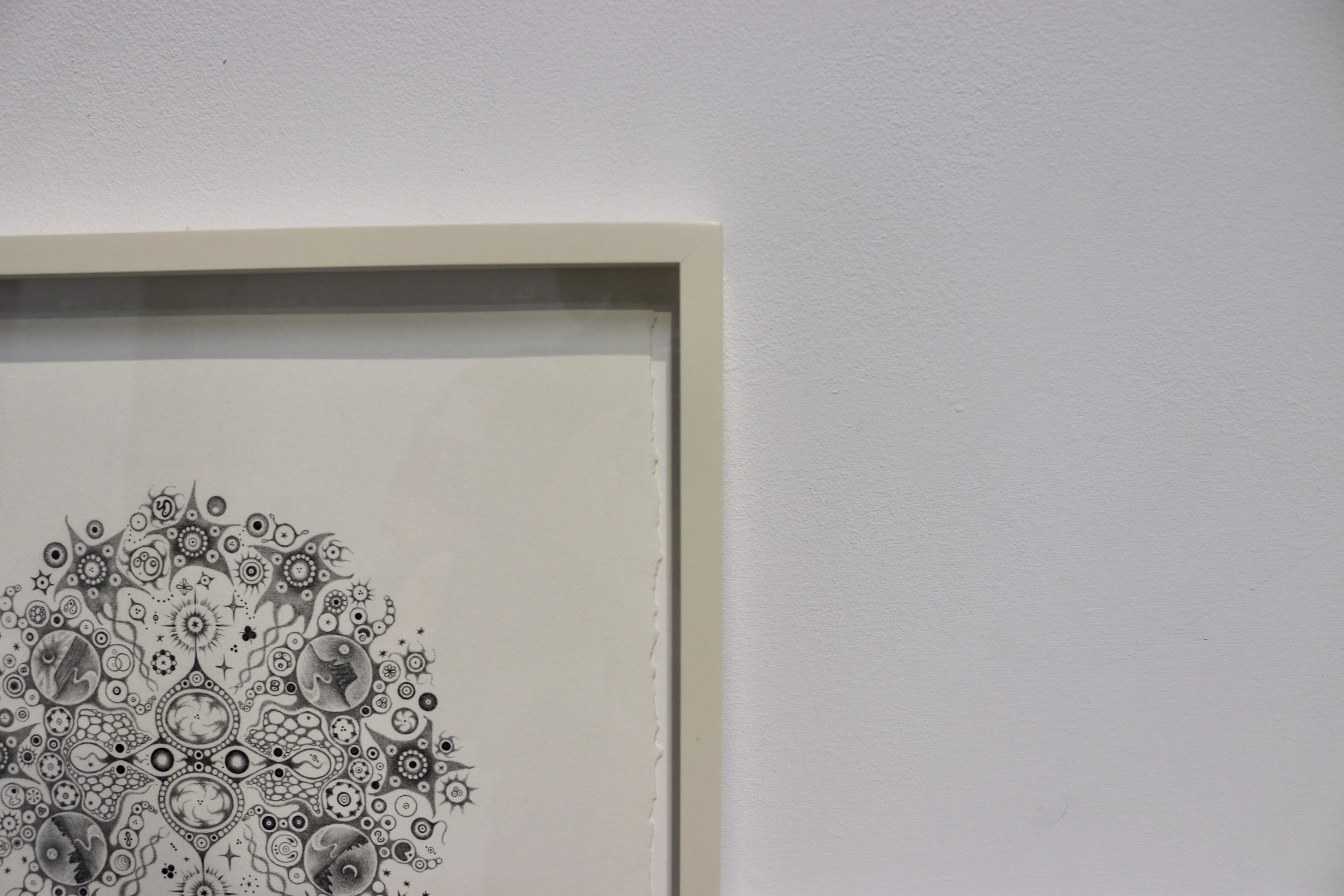 Fiocchi di neve 114 Risposta, disegno a matita mandala, paesaggio desertico, luna, motivo - Art Contemporaneo di Michiyo Ihara