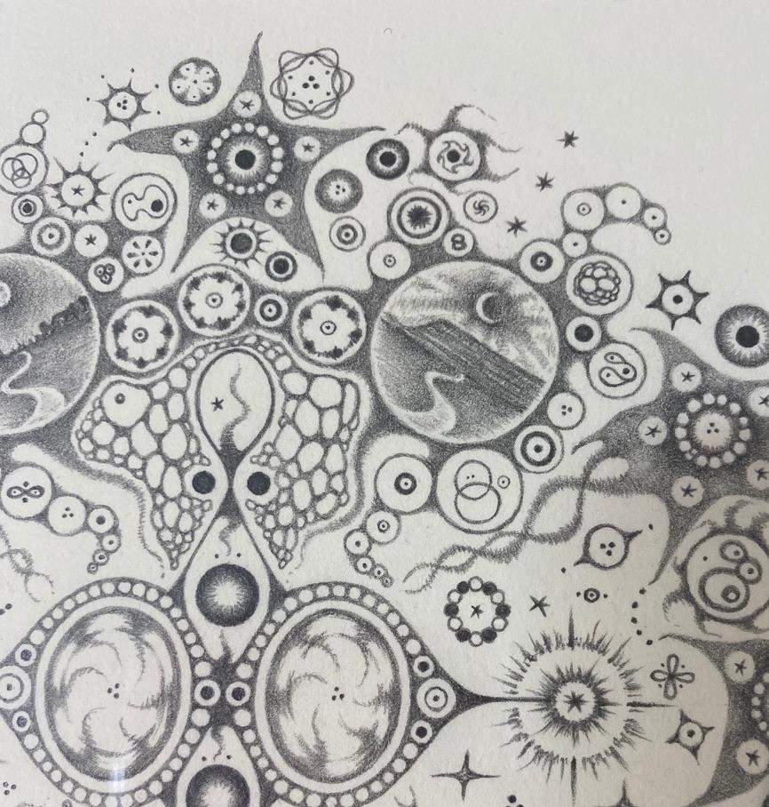 Fiocchi di neve 114 Risposta, disegno a matita mandala, paesaggio desertico, luna, motivo in vendita 2