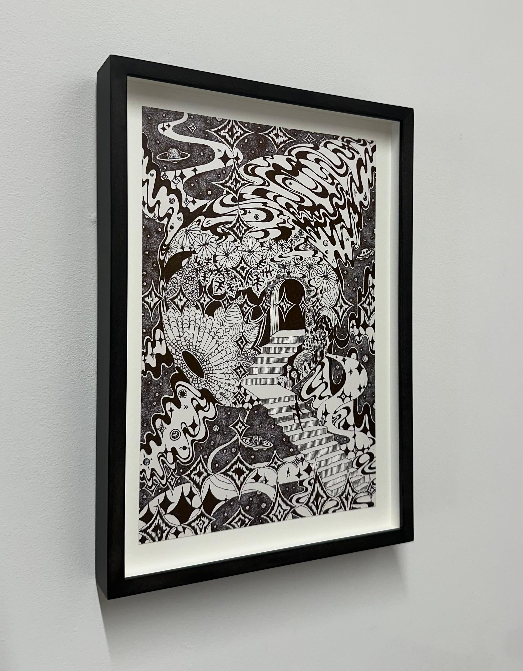 Soul Flowers 31 Waterfall, Forest Life, Trees, Doorways, Windows Black and White For Sale 4