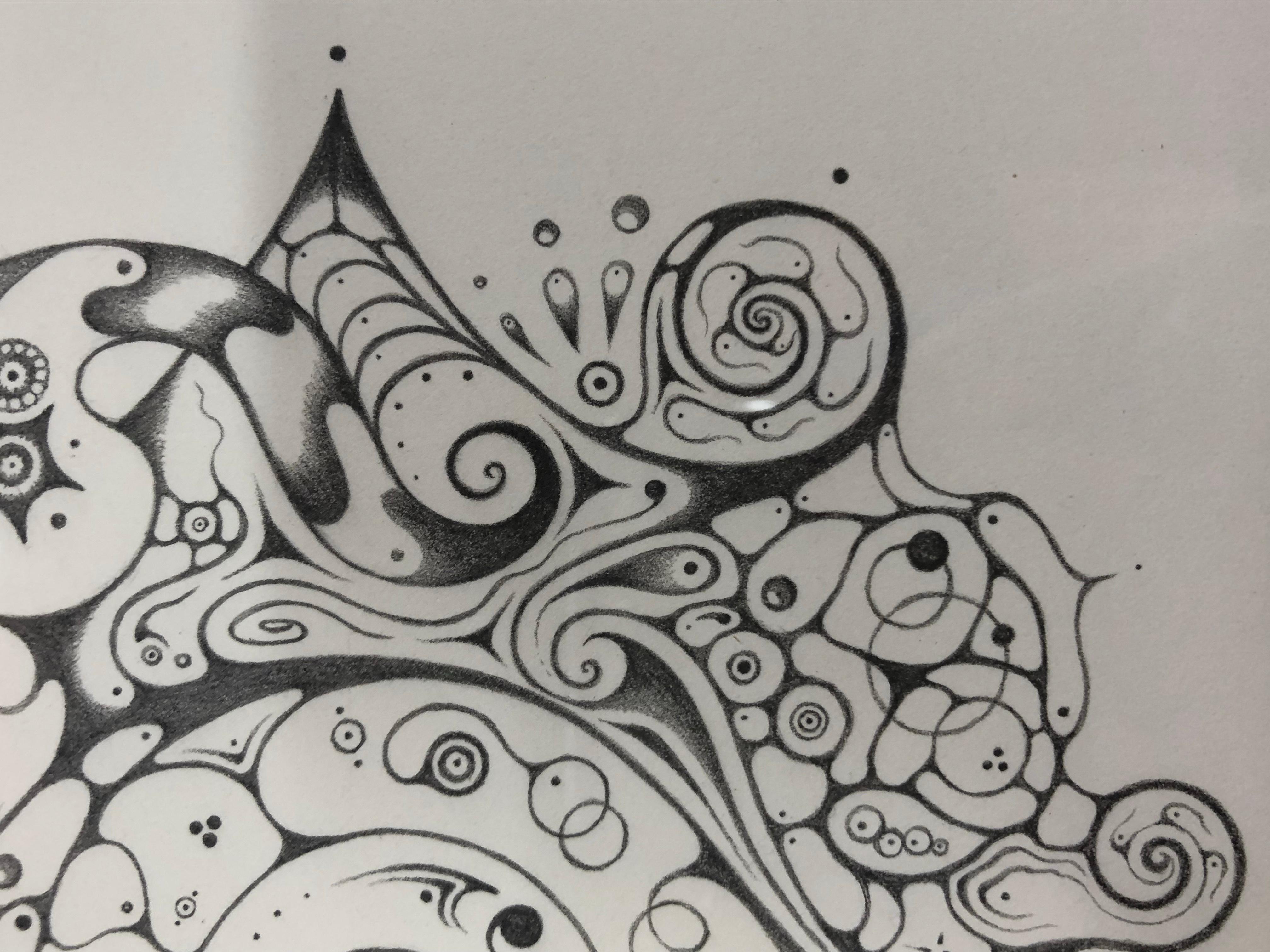 Flocons de neige 140 Cosmopolitan, Croissant de lune, Abeille, Insecte, Motif Crayon Mandala en vente 8