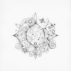 Snowflakes 140 Cosmopolitan, Crescent Moon, Bee, Insect, Pattern Pencil Mandala