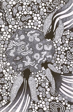 Flowers d'âme 61 The Plan, Spiral, Staircase, motif de fleurs noires et blanches