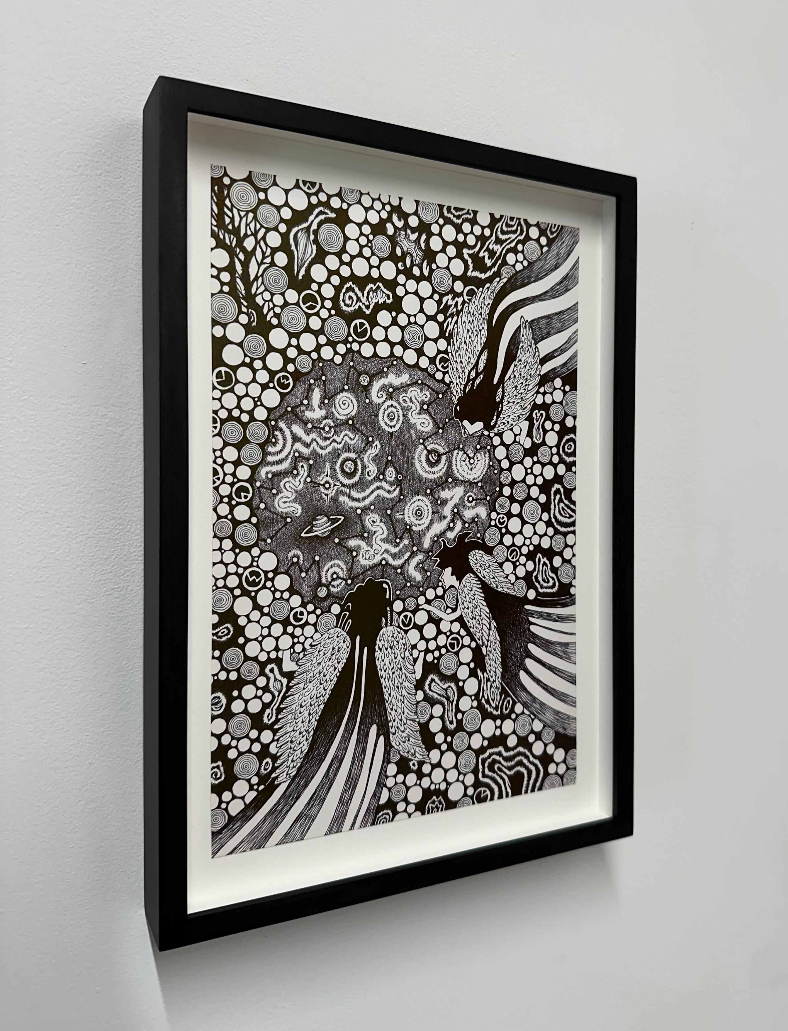 Flores del Alma 61 El Plan, Espiral, Escalera, Patrón Floral Blanco y Negro - Art Contemporáneo de Michiyo Ihara