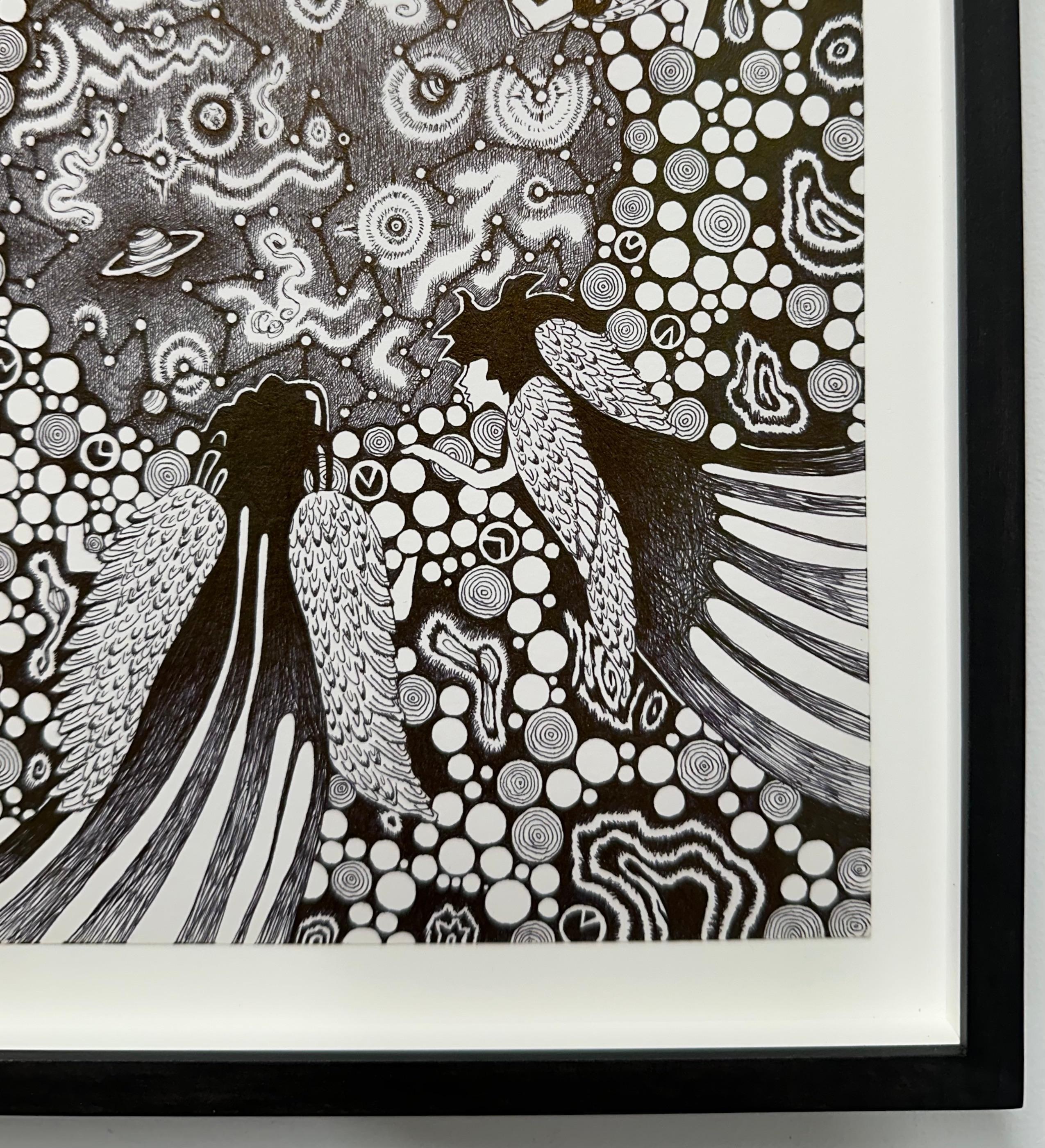 Flores del Alma 61 El Plan, Espiral, Escalera, Patrón Floral Blanco y Negro en venta 4