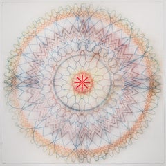 Primavera Pop 37 - Contemporary Geometric Abstract Mandala Orange Blue Red, 2023