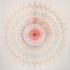 Primavera Pop 31 - Contemporary Geometric Abstract Mandala orange rose, 2023