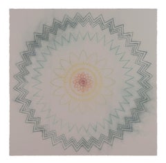 Primavera Pop 17 - Geometric Mandala Green Orange Yellow Red Lines, 2022