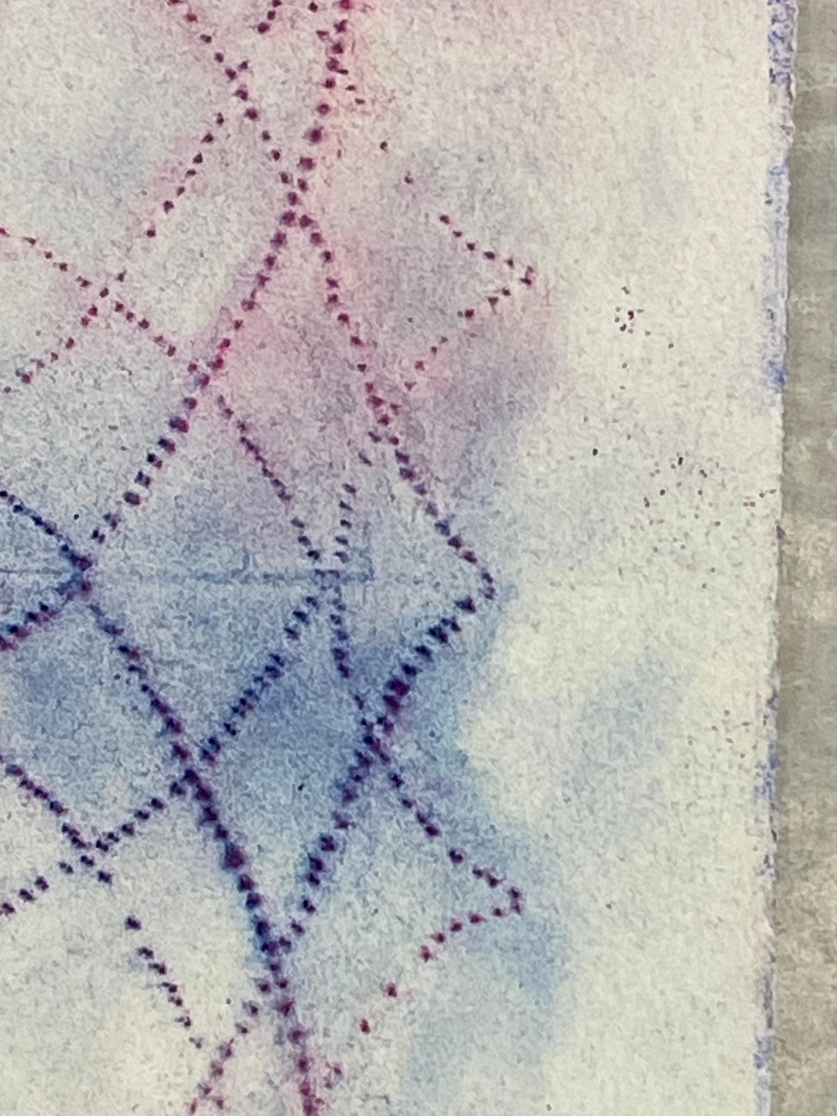 Primavera Pop 31 – Geometrische Mandala-Blumen Mandala in Blau, Rosa, Grün, Grün und Rot mit roten Linien, 2022 im Angebot 6
