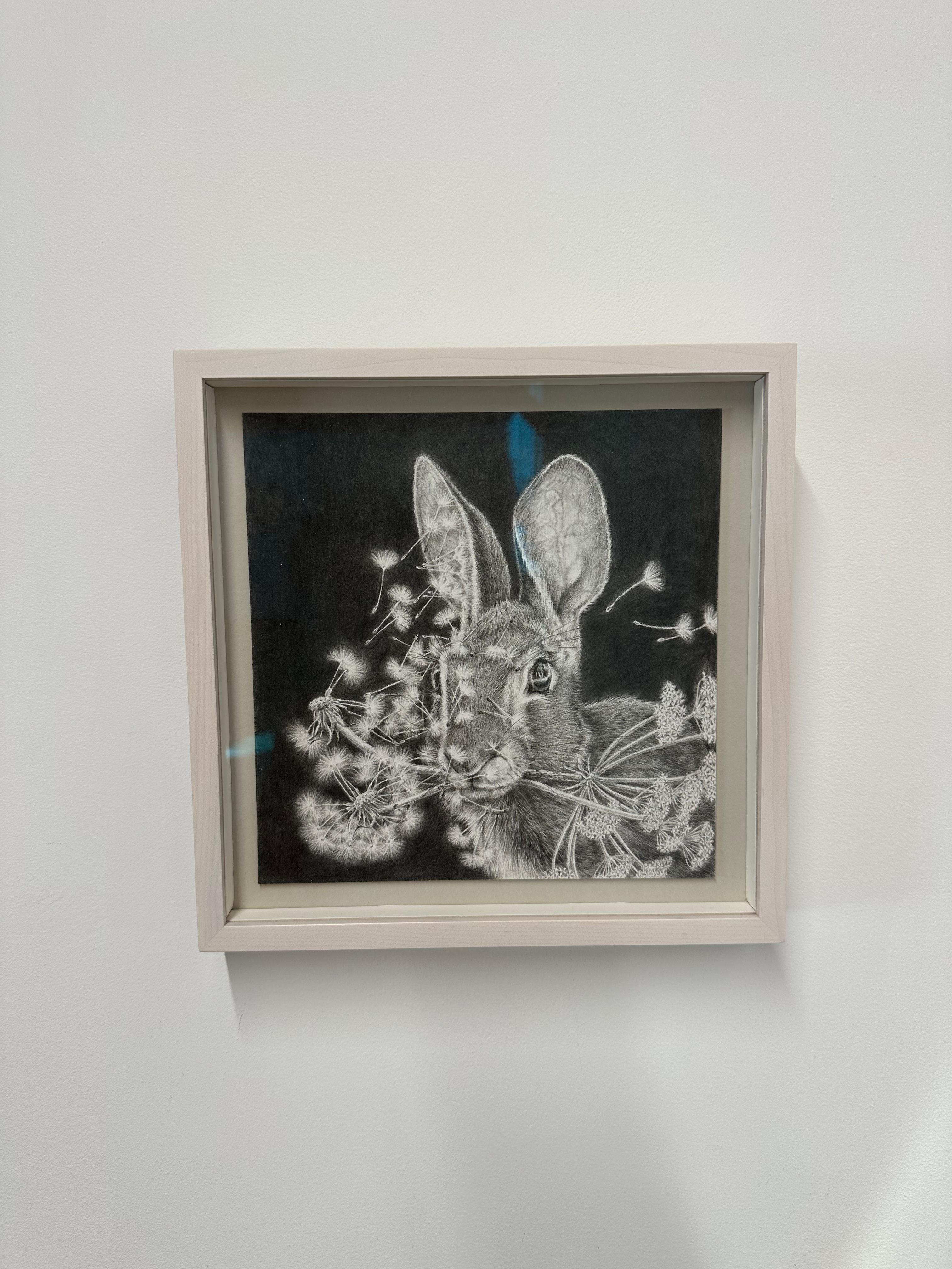 Moltiplica e dividi - Dandelions Gray White Rabbit su disegno nero, 2023 in vendita 7