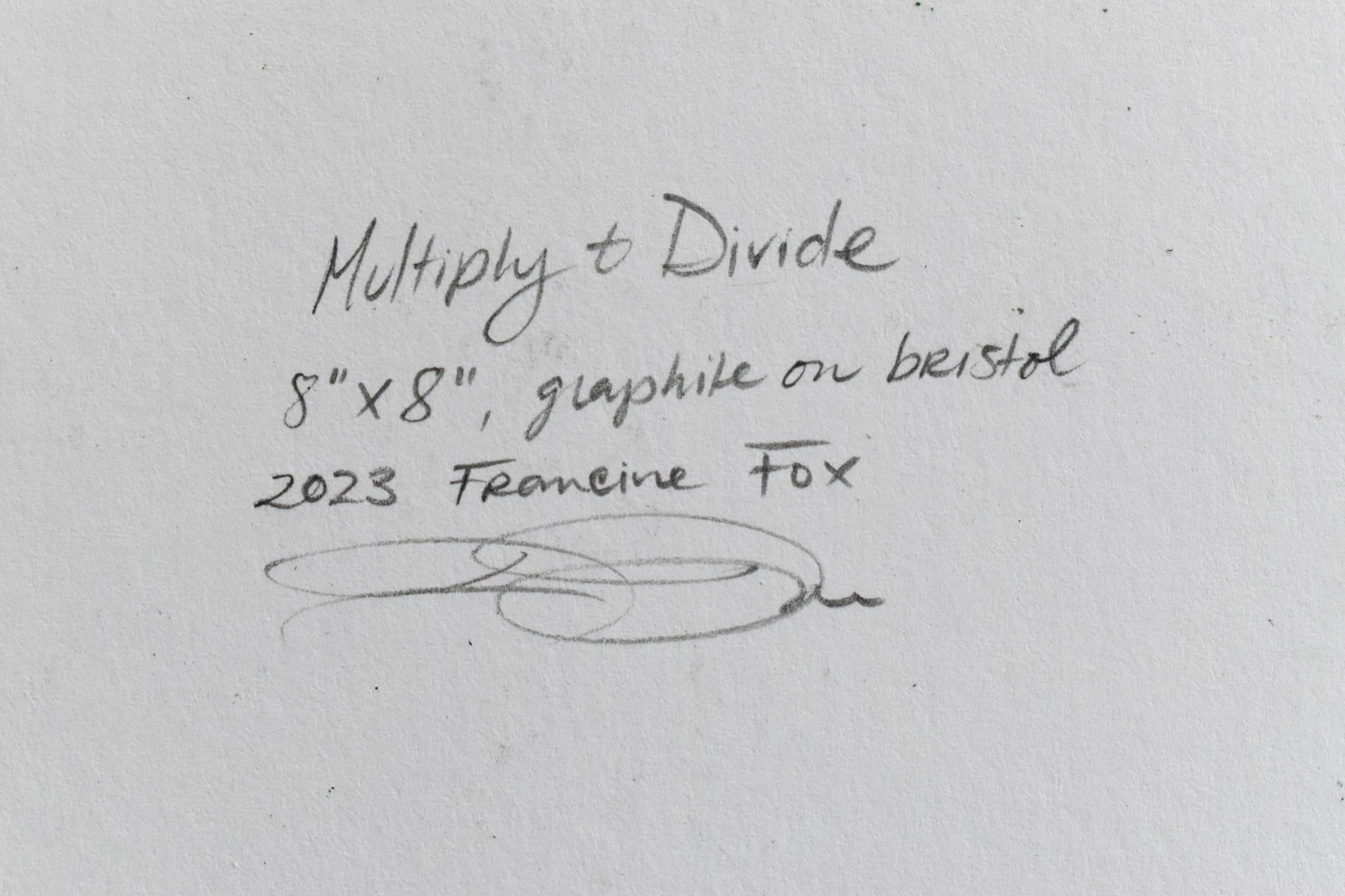 Moltiplica e dividi - Dandelions Gray White Rabbit su disegno nero, 2023 in vendita 14