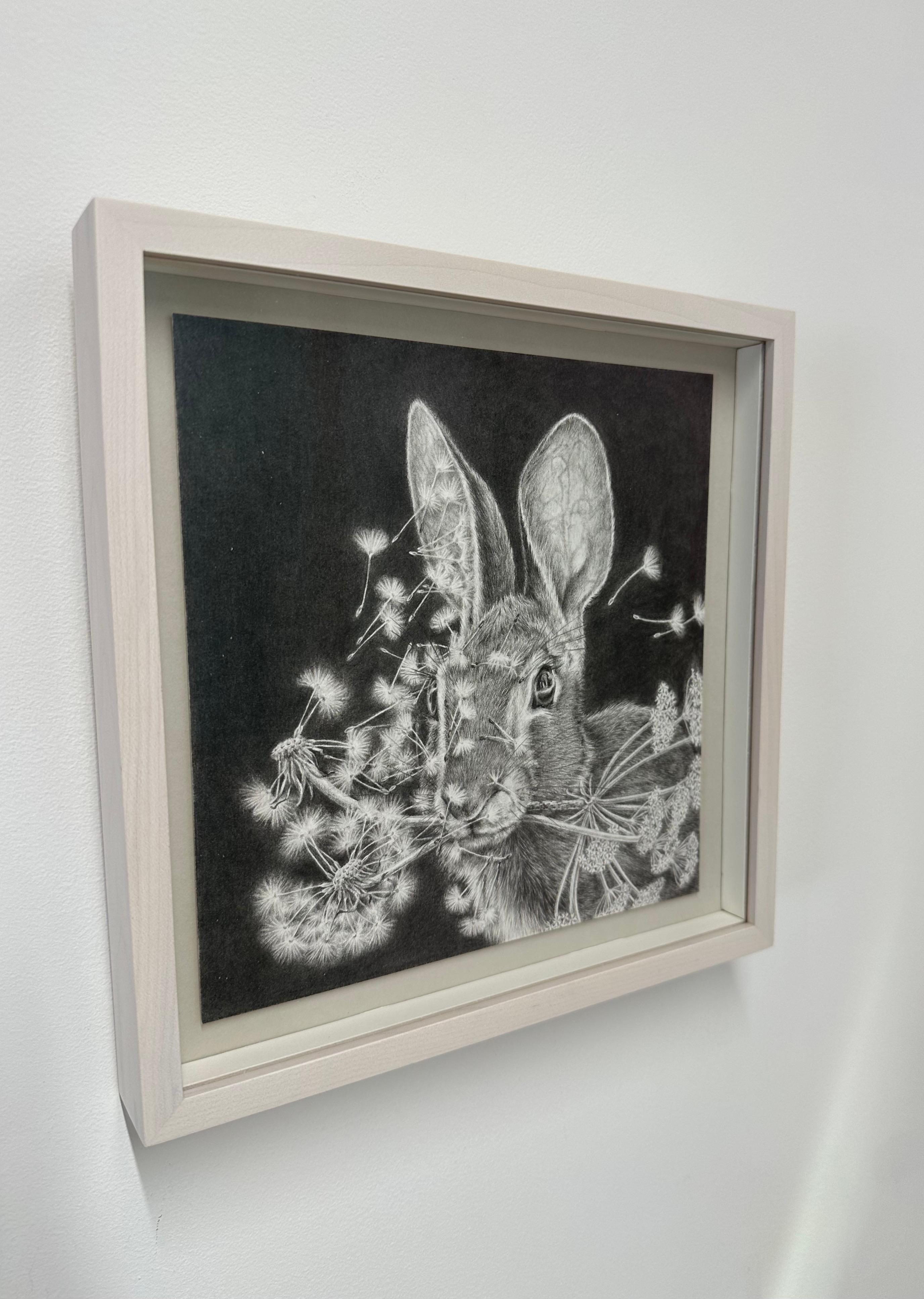Moltiplica e dividi - Dandelions Gray White Rabbit su disegno nero, 2023 in vendita 16