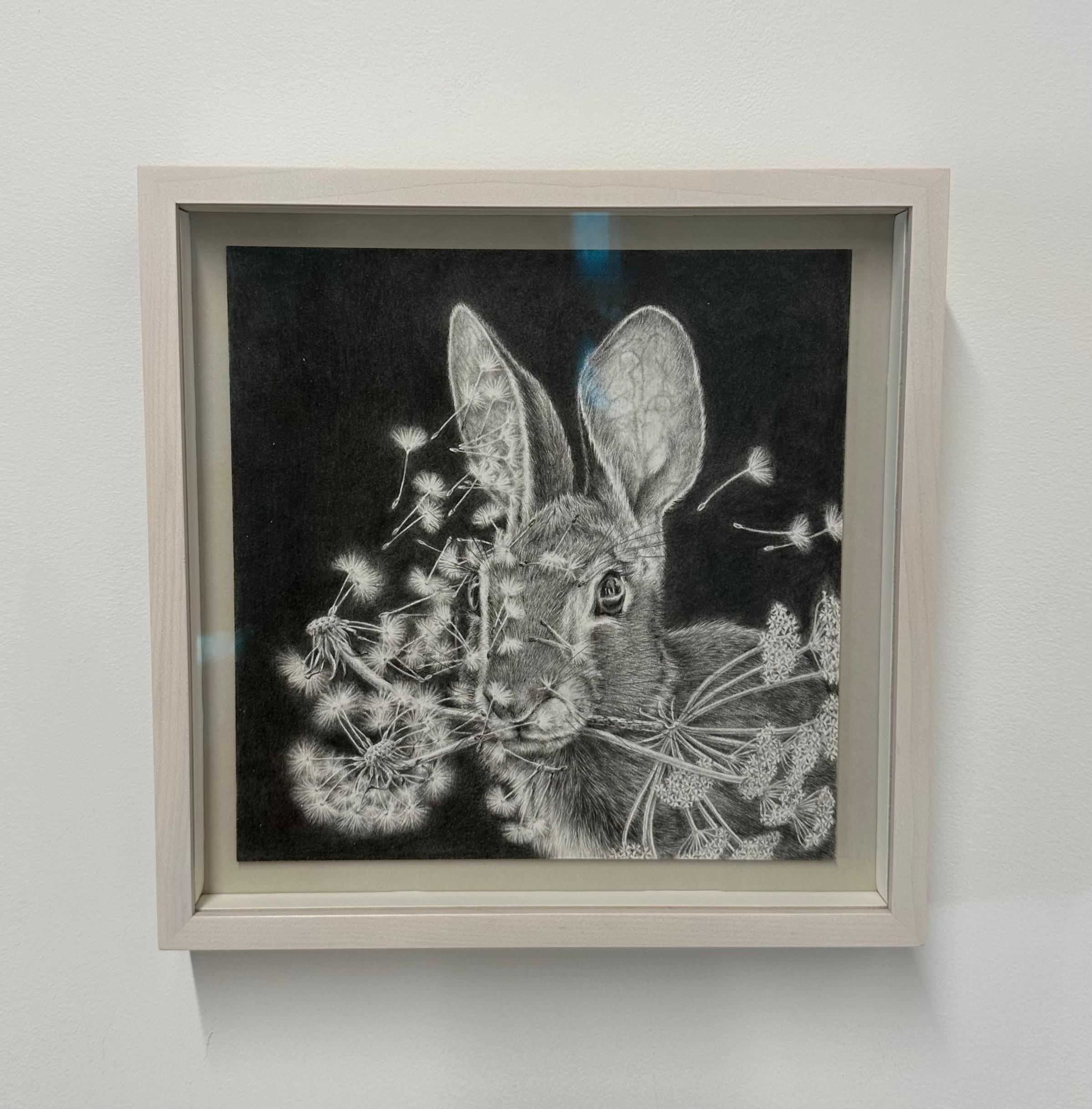 Moltiplica e dividi - Dandelions Gray White Rabbit su disegno nero, 2023 in vendita 17