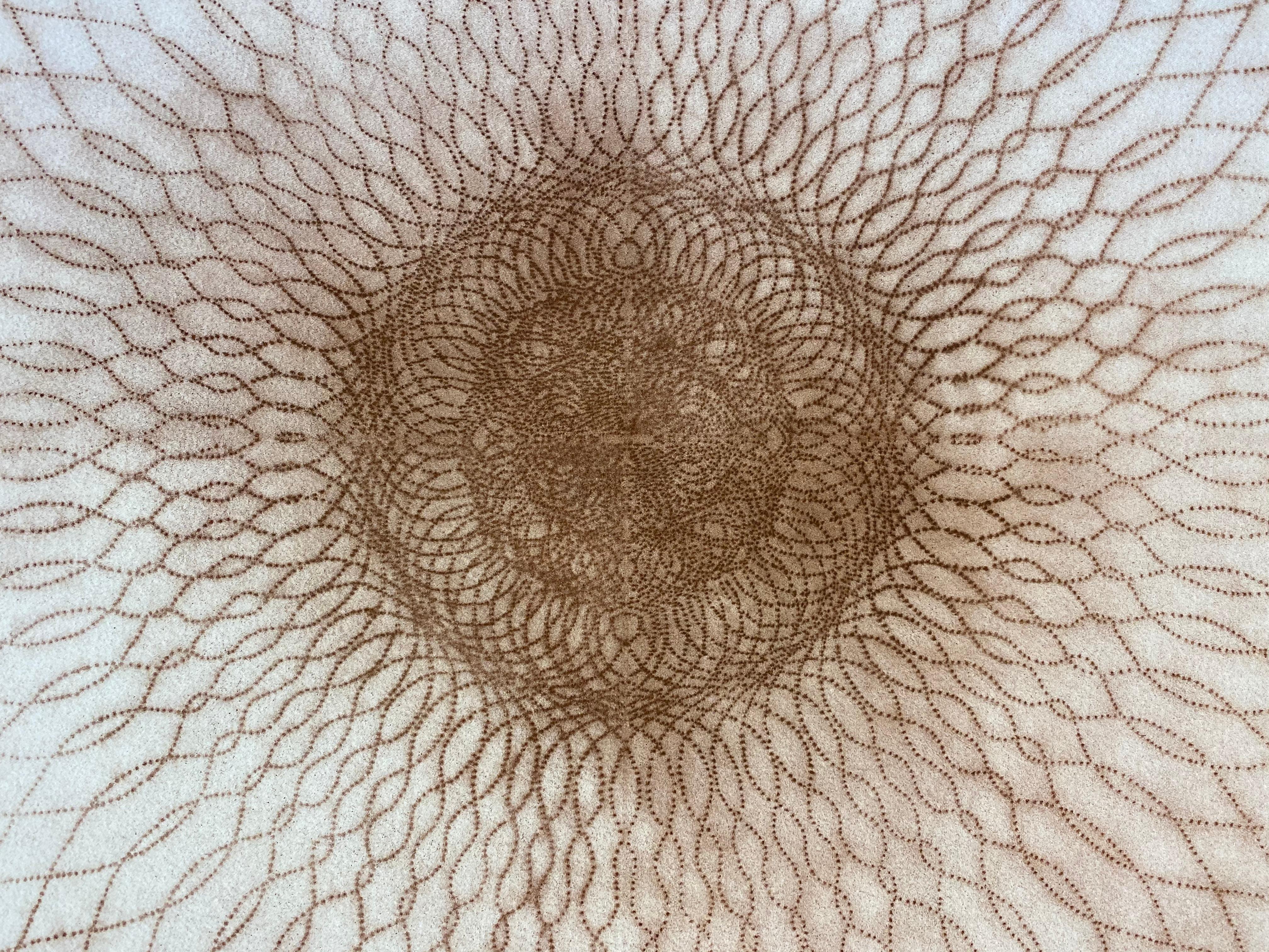 Exotic Hex Series 112 - Reddish Brown Circle Mandala Line Pigment Drawing, 2007 For Sale 3