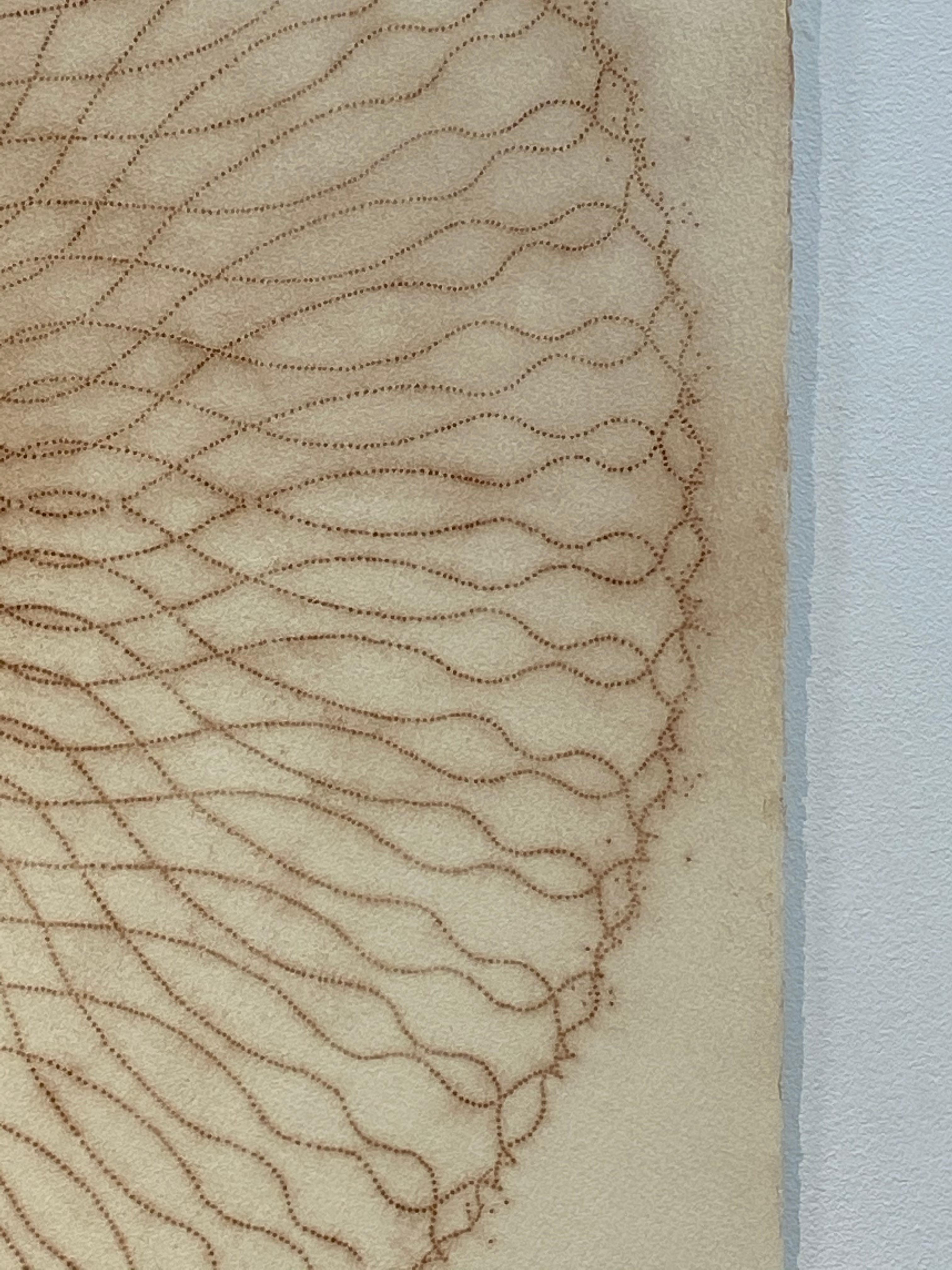 Exotic Hex Series 112 - Reddish Brown Circle Mandala Line Pigment Drawing, 2007 For Sale 5