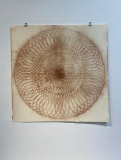 Exotic Hex Series 111 07 - Reddish Brown Circle Mandala Line Drawing, 2007