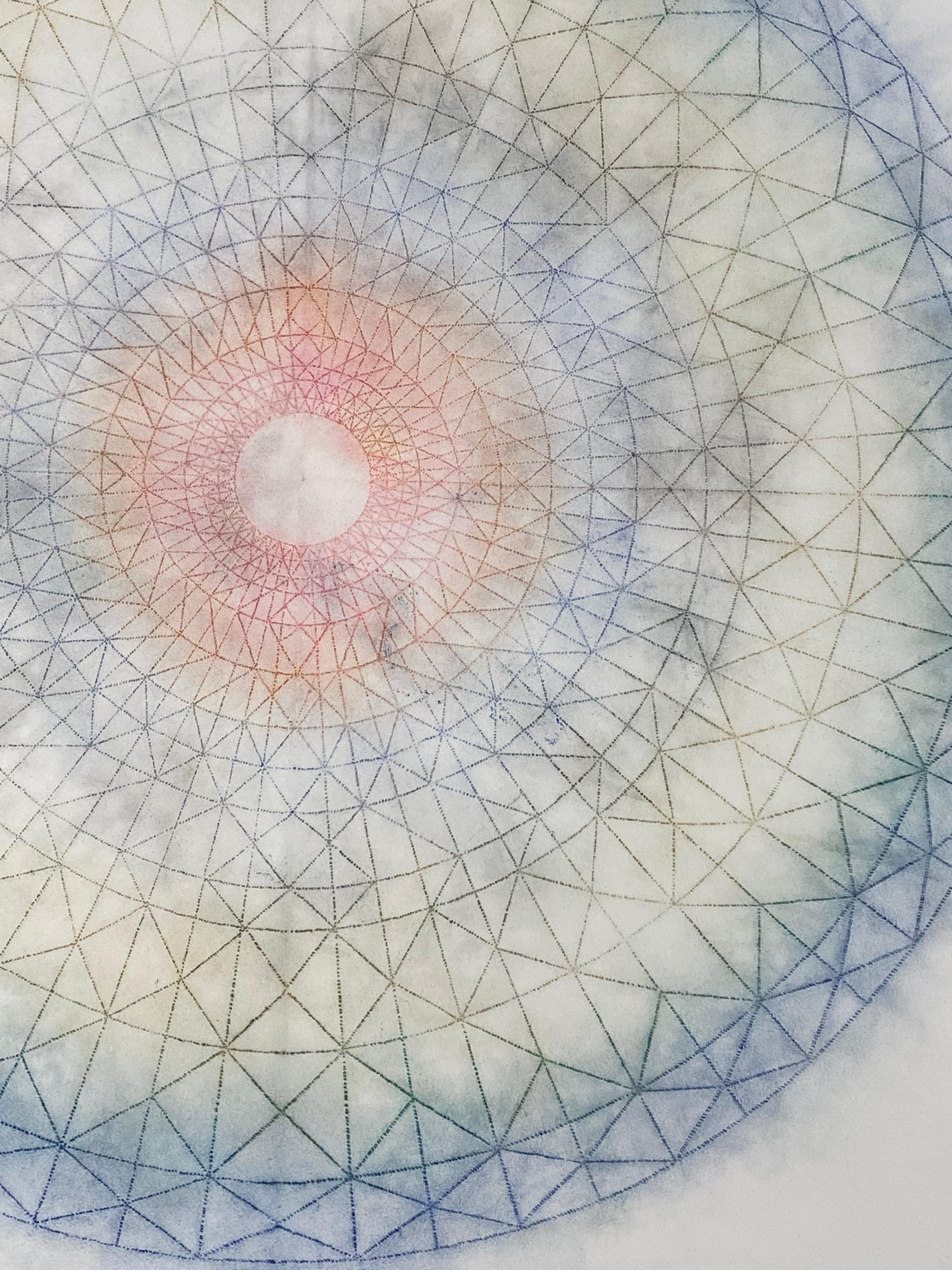 Primavera Pop 27 - Blue Green Orange Red Geometric Abstract Mandala, 2022 For Sale 1
