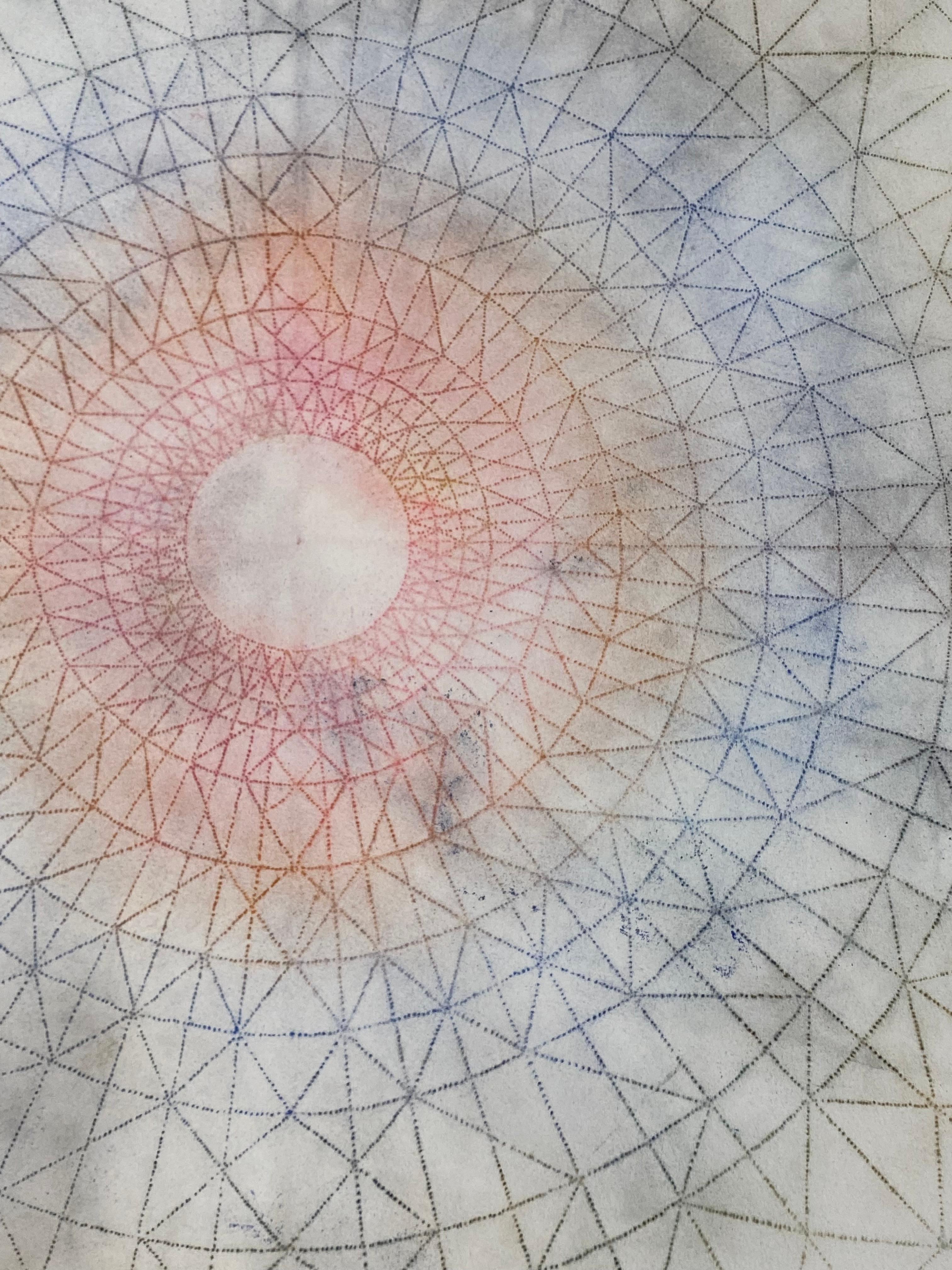 Primavera Pop 27 - Blue Green Orange Red Geometric Abstract Mandala, 2022 For Sale 2