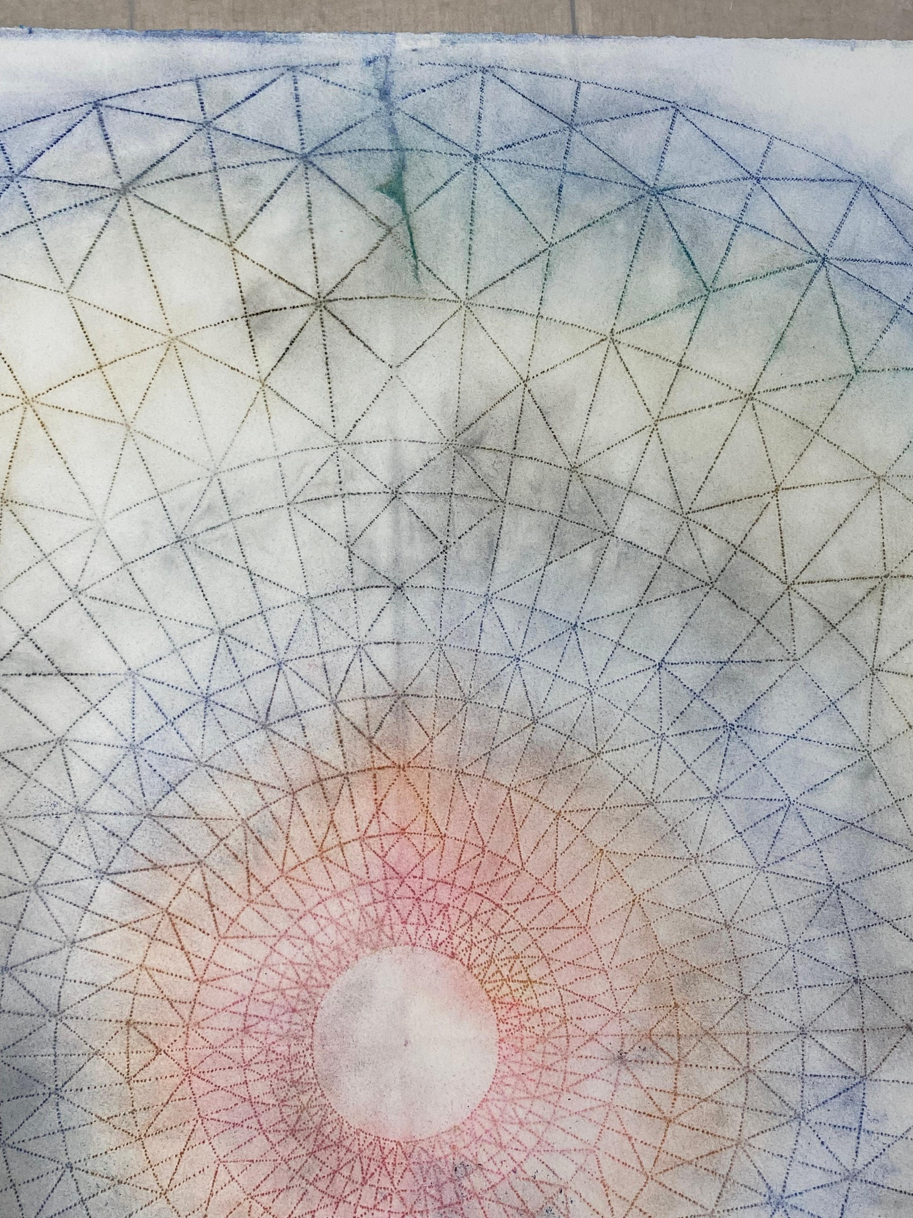 Primavera Pop 27 - Blue Green Orange Red Geometric Abstract Mandala, 2022 For Sale 3