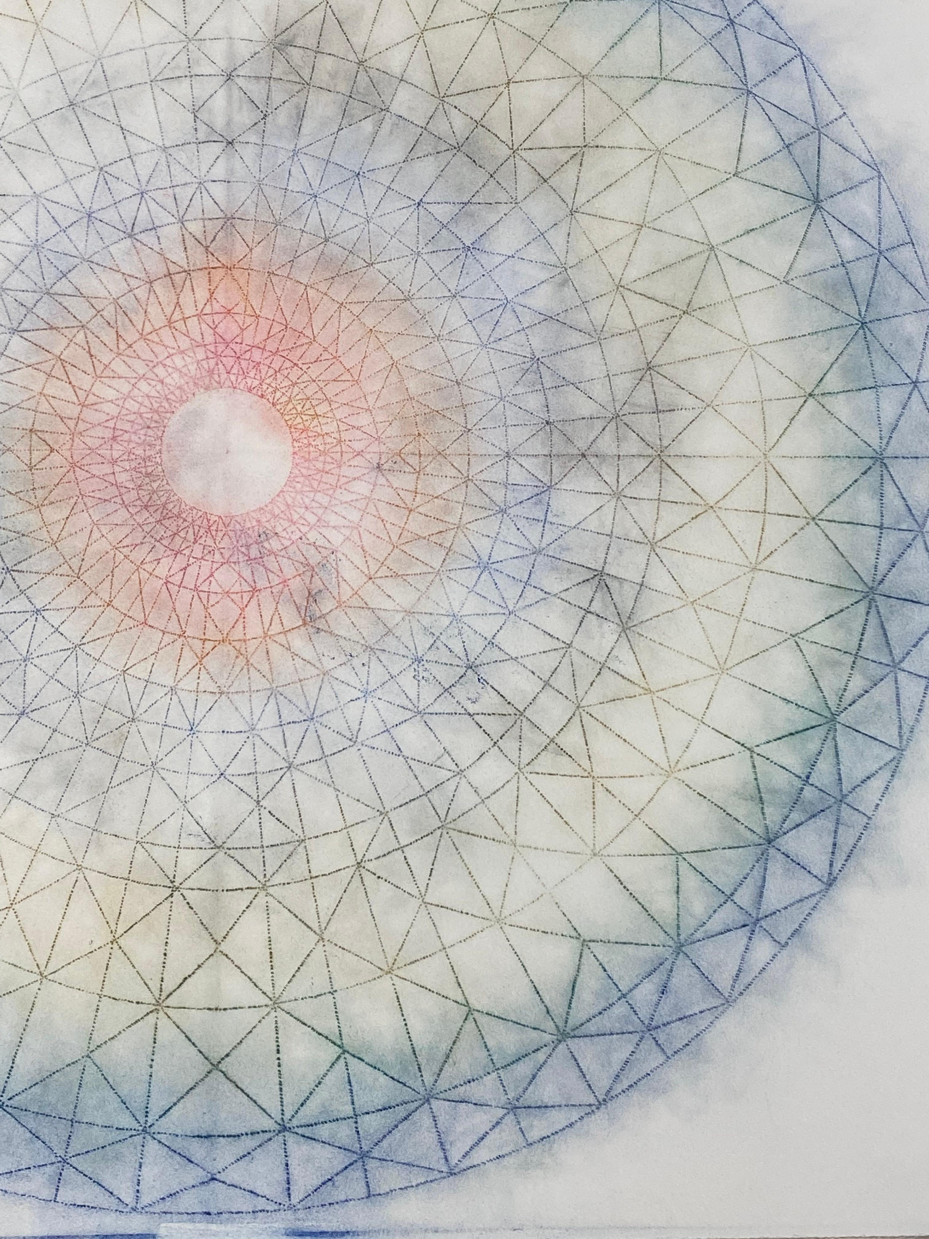 Primavera Pop 27 - Blue Green Orange Red Geometric Abstract Mandala, 2022 For Sale 5