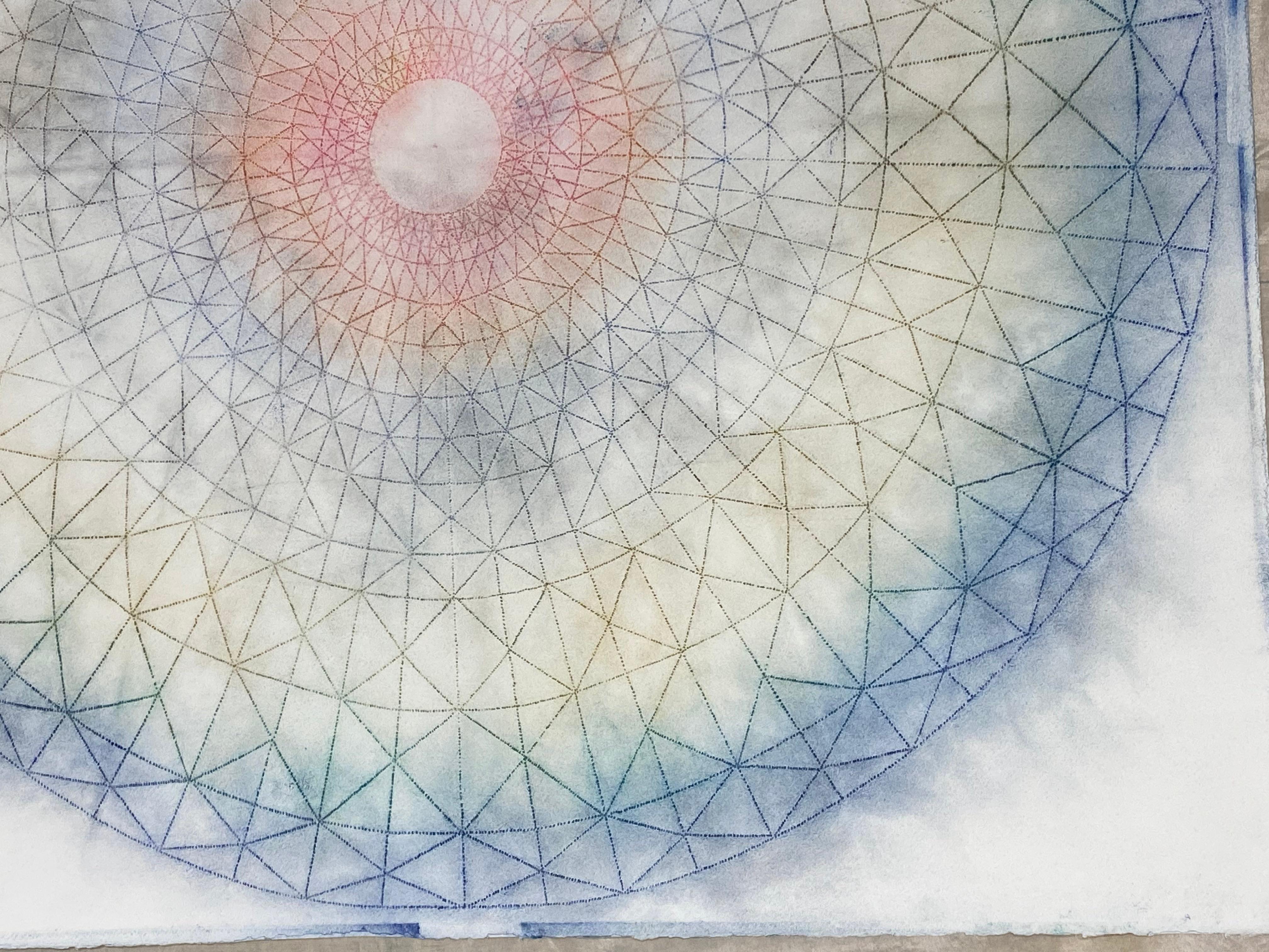 Primavera Pop 27 - Blue Green Orange Red Geometric Abstract Mandala, 2022 For Sale 8